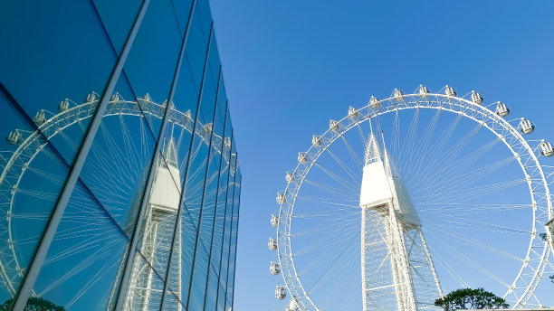 城市摩天轮暗指墙壁图片下载