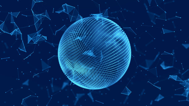 抽象的3 d球体。在深色背景上用点和线做网格。网络概念，互联网沟通。3 d图片下载