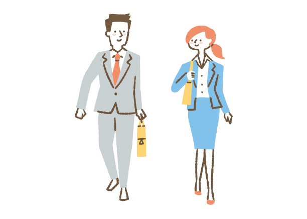 上班路上的上班族_男女_彩色图片下载