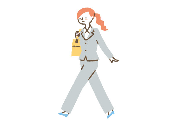 女职员穿着西装，正朝办公室走去图片下载