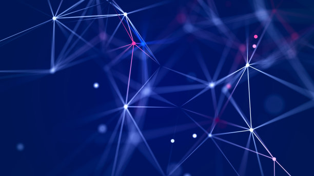 空间中彩色线条和形状的连接。大数据可视化。数字的背景。3 d渲染。图片下载