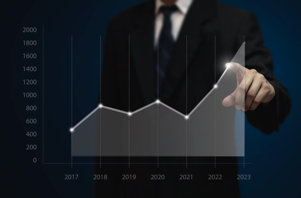 商人画增长图企业未来增长图片下载