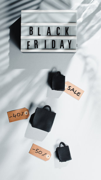 黑色星期五标志在灰色背景图片下载