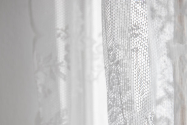 关闭白色蕾丝窗帘图片下载