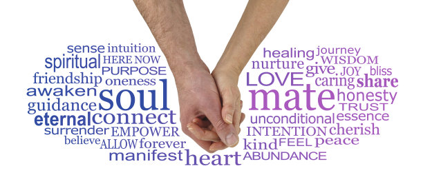 白色背景下与灵魂伴侣相关的文字图片下载