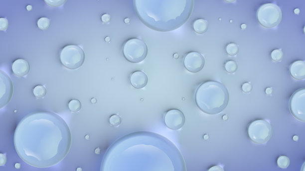 美丽的清水滴在蓝色的表面上图片下载