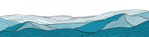 群山全景抽象插画图片下载