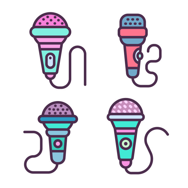 麦克风线填充颜色图标图片下载