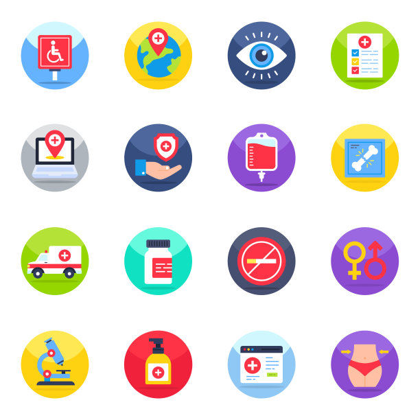 医药扁平图标包图片下载