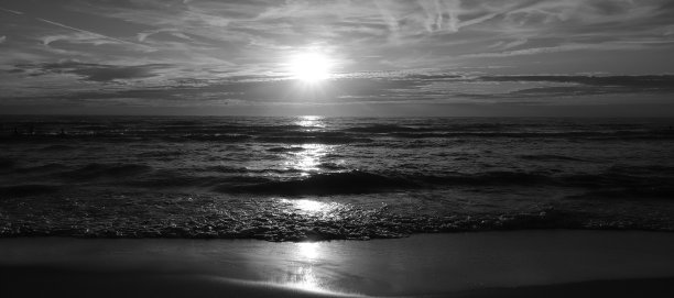 北海海滩上的日落图片下载