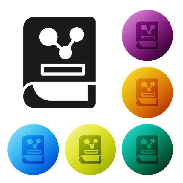 黑色的化学书图标孤立在白色上图片下载