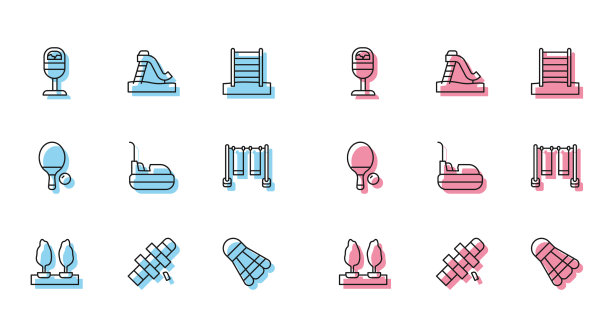 设线森林跳房子垃圾桶羽毛球图片下载