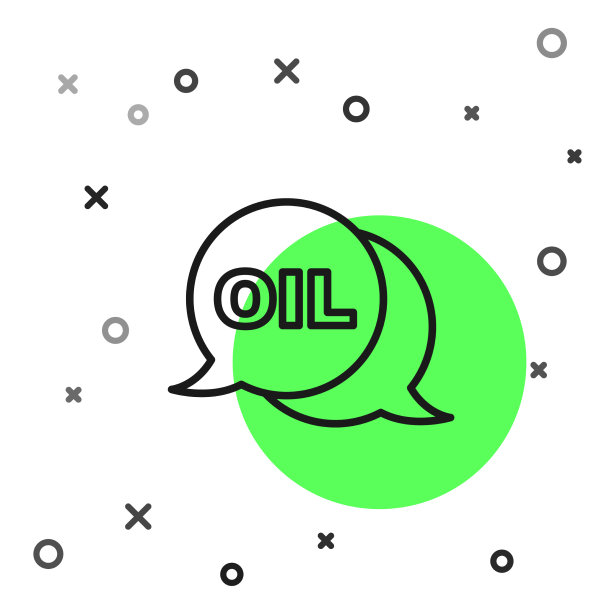 黑线字油图标隔离在白色上图片下载