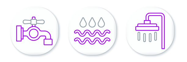 设置线淋浴水龙头和波与水图片下载