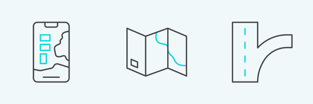 设置线路道路交通标志城市导航地图图片下载