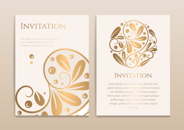白色和金色的豪华邀请卡设计与矢量装饰图案。的模板。可用于背景和墙纸。优雅经典的矢量元素非常适合装饰。图片下载