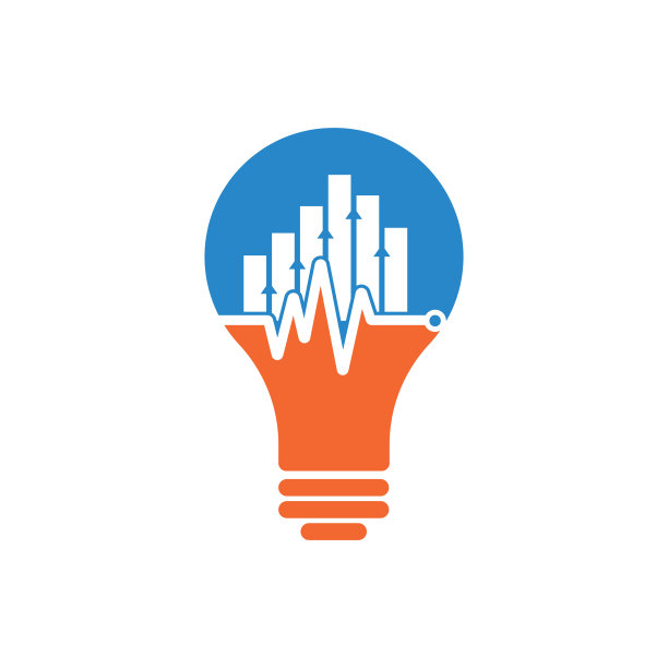 金融脉冲灯泡形状概念标志。图片下载