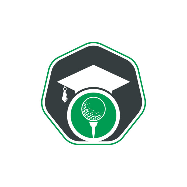 毕业帽和高尔夫球标志设计。图片下载