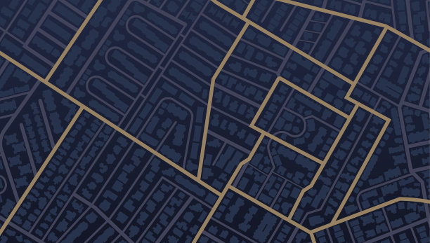 城市地图。GPS导航器。虚构的分区规划。俯视图，从上面看。抽象的背景。可爱的简单的设计。平面风格矢量插图。矢量，图示在白色上隔离。图片下载