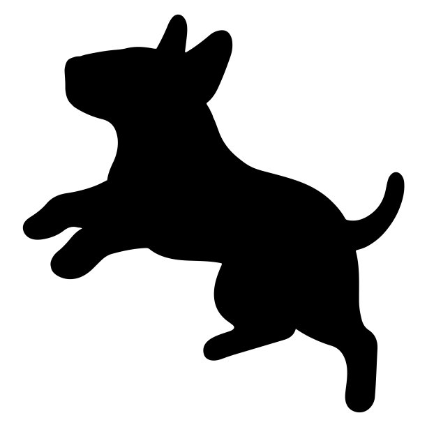 可爱和简单的剪影斗牛梗狗跳图片下载