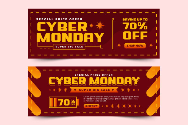 网络星期一封面广告横幅设计模板图片下载