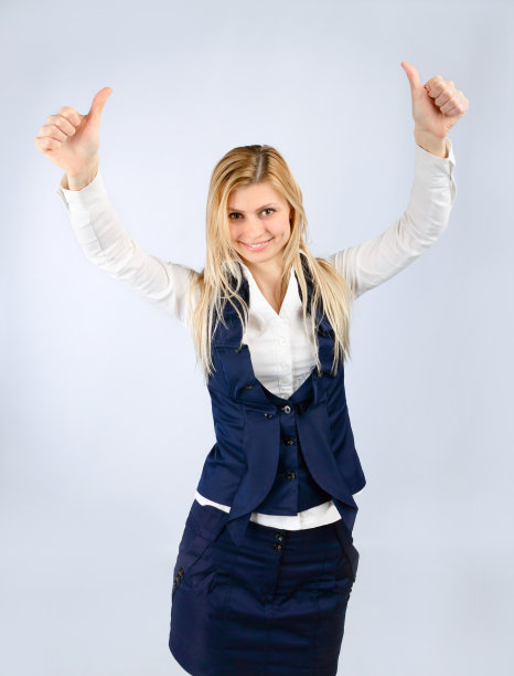 微笑的商业女性与喜悦的情绪图片下载