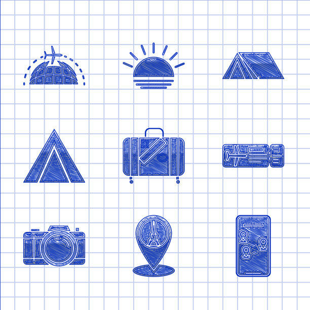 设置旅行箱，贴地图指针图片下载