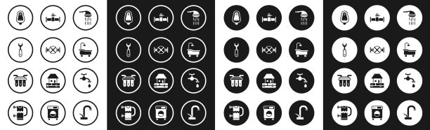 设置淋浴工业管道和阀门扳手图片下载