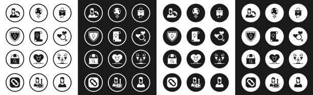 为女性女权主义设定性别盾牌图片下载