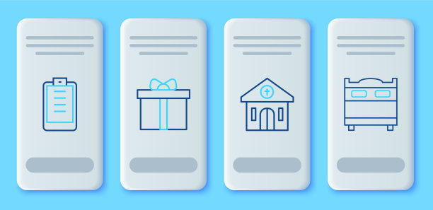 集线礼品盒教堂建筑剪贴板与图片下载