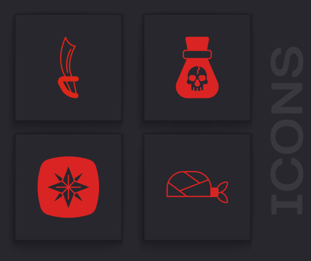 设置海盗头巾为头剑硬币和风图片下载