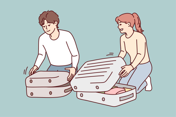 打包行李的幸福夫妇图片下载