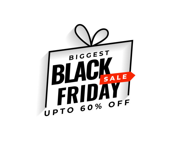 最小的黑色星期五最大的销售背景与礼品盒设计图片下载