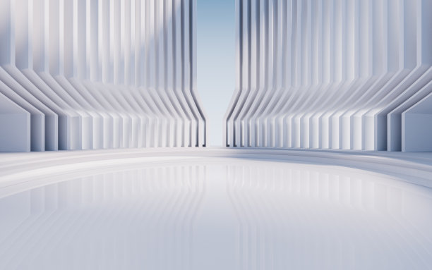 空地与创意几何结构背景，3d渲染。图片下载