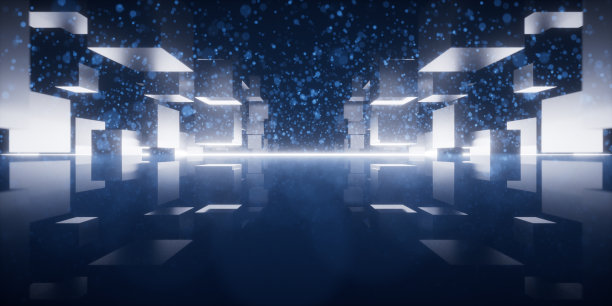 空地面数字几何，三维渲染。图片下载