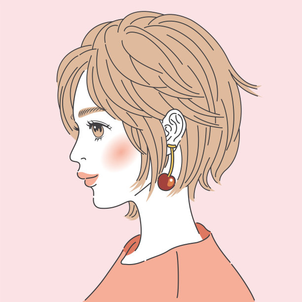 这是一个留着波波头的女人的侧面画像。图片下载