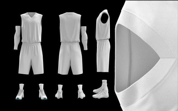 篮球球衣的黑白背景模型图片下载
