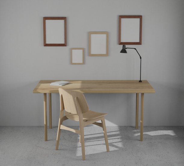 3d渲染室内房间。最小的风格设计。工作的书桌上。家庭室内设计。模板的网站，墙纸，和模型。图片下载