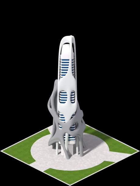 未来城市的3D游戏架构图片下载