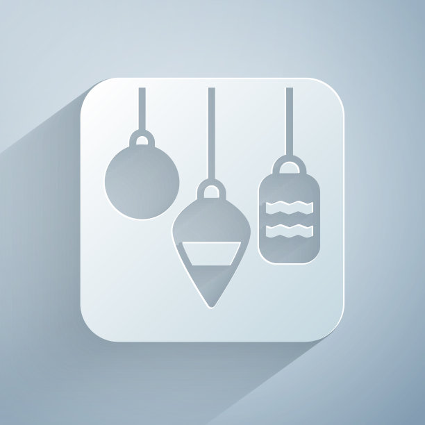 剪纸圣诞彩灯图标孤立在灰色图片下载