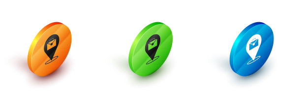 等距在线工作图标隔离在白色上图片下载