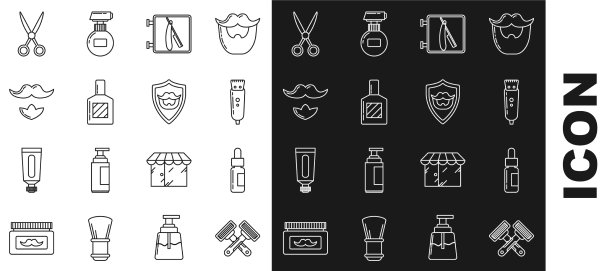 设置线交叉剃须刀片玻璃瓶与图片下载