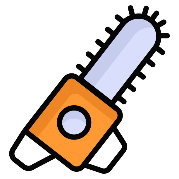 电锯矢量平面图标，彩色线矢量设计图片下载