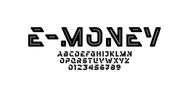 技术字母字体，排版为您的设计标志或品牌名称图片下载