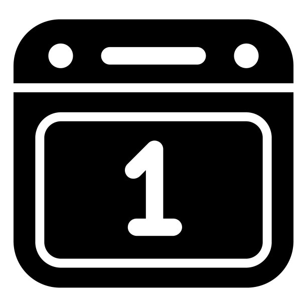 日历字形图标，字形矢量设计图片下载