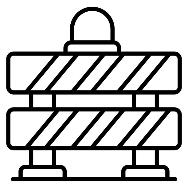 屏障线图标，黑线矢量设计图片下载