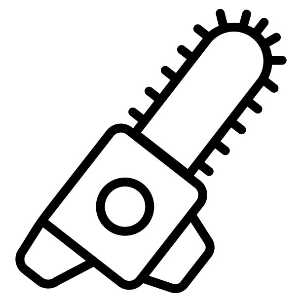 锯，链锯线图标，黑色线矢量设计图片下载