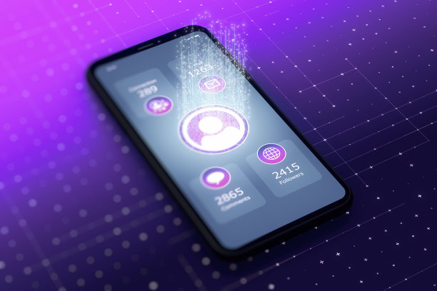 智能手机上的社交媒体应用图片下载