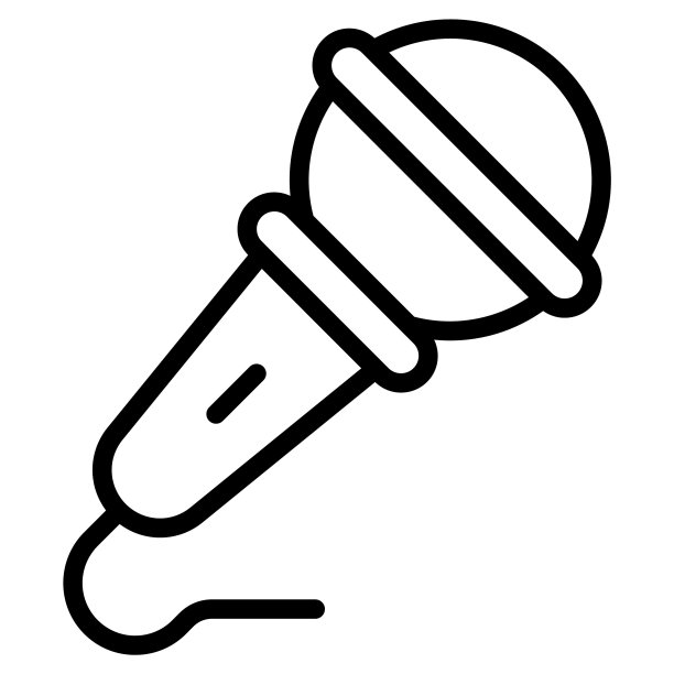 麦克风线图标，圣诞快乐和新年快乐的网页和移动设计图标。图片下载