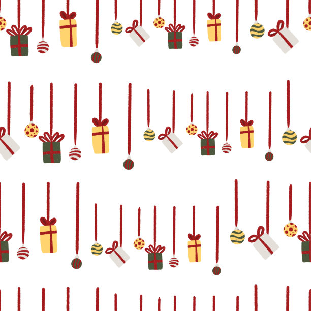 无缝图案的花环圣诞装饰图片下载
